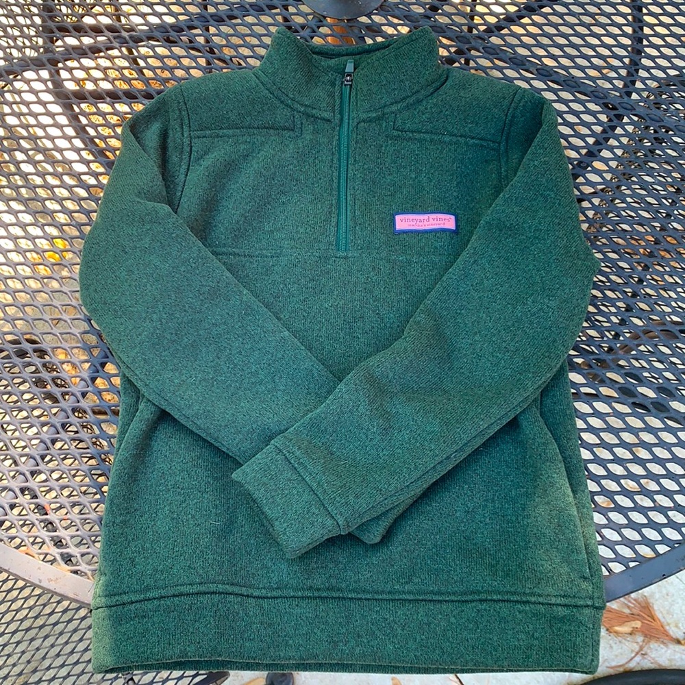 Vineyard Vine green tweed pullover sweater